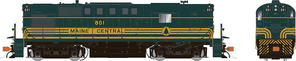 Rapido Trains Inc HO 31569 DCC/ESU Loksound Equipped ALCo RS-11 Locomotive Maine Central 'Pine Tree' MC #801