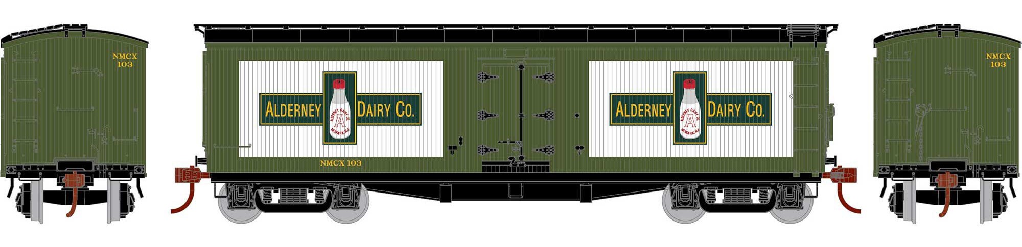 Athearn N ATH24033 40' Pfaudler Milk Car Alderney Dairy NMCX #103