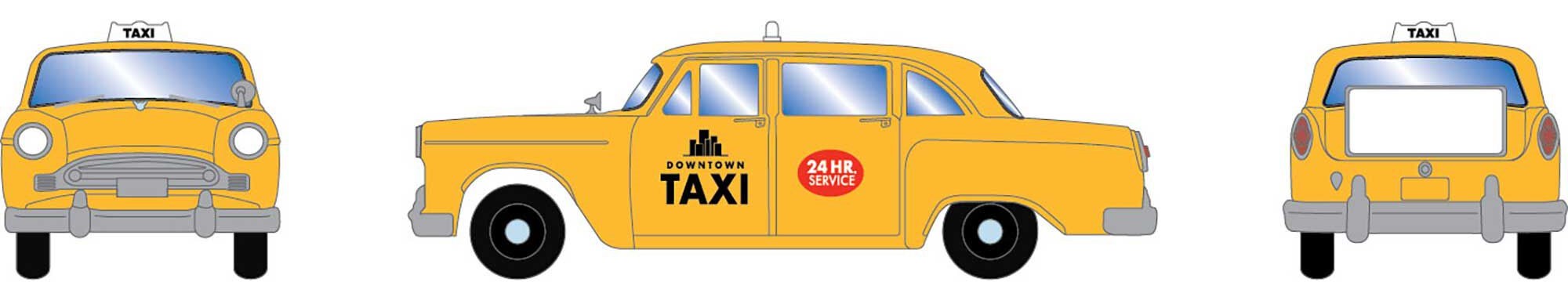 Athearn HO ATH74121 1950s Taxi - Downtown Taxi