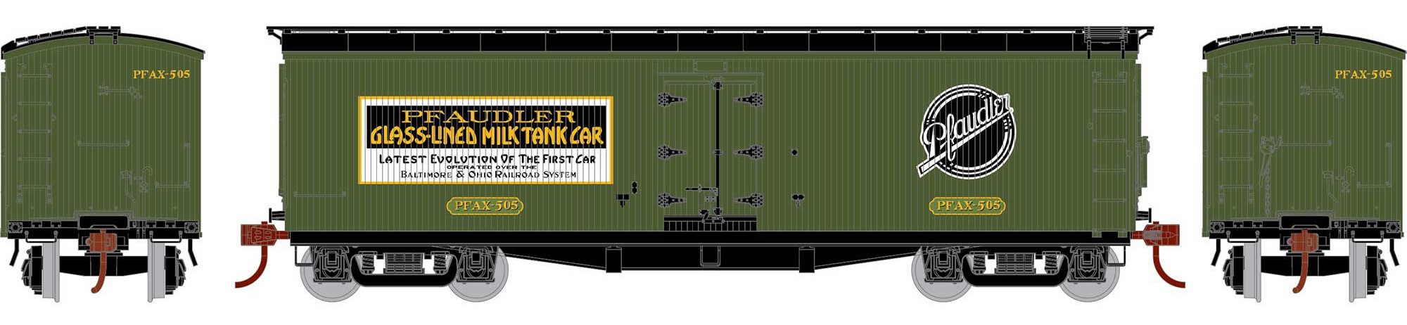 Athearn HO ATH84710 40' Pfaudler Milk Car Pfaudler PFAX #505