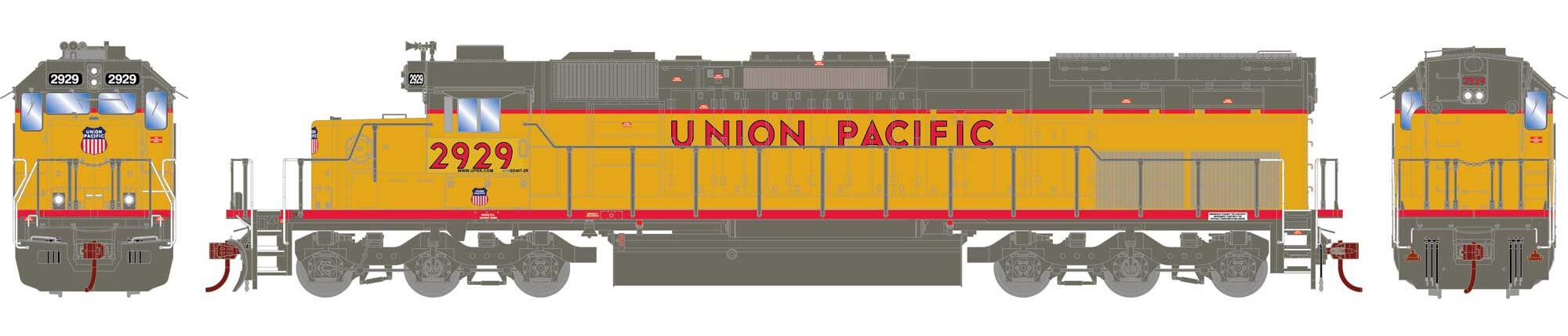 Athearn HO ATH73142 DCC/Tsunami 2 Equipped EMD SD40T-2 Locomotive Union Pacific UP #2929