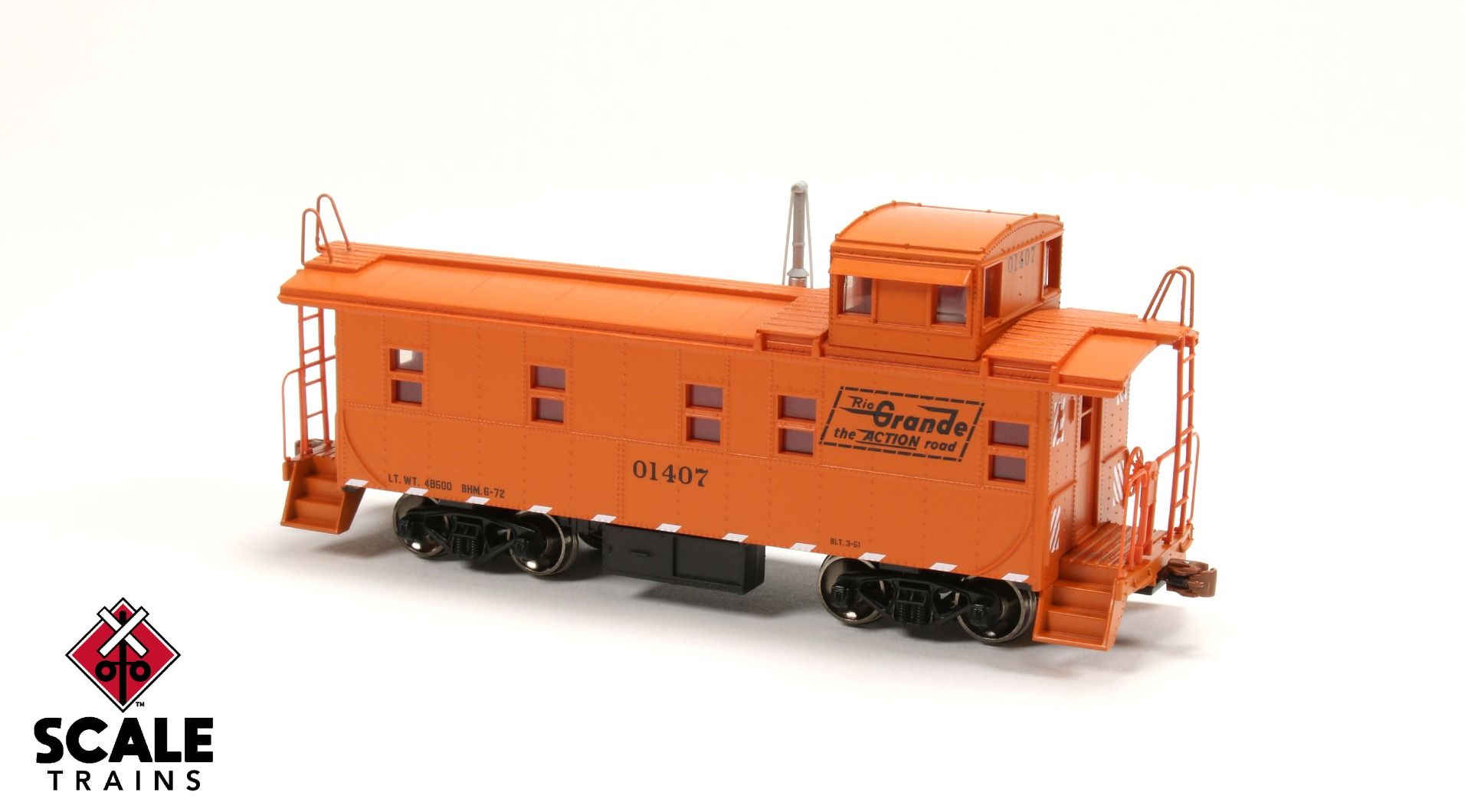 ScaleTrains Kit Classics HO SXT1279 Steel Cupola Caboose Rio Grande 'The Action Road' #1419