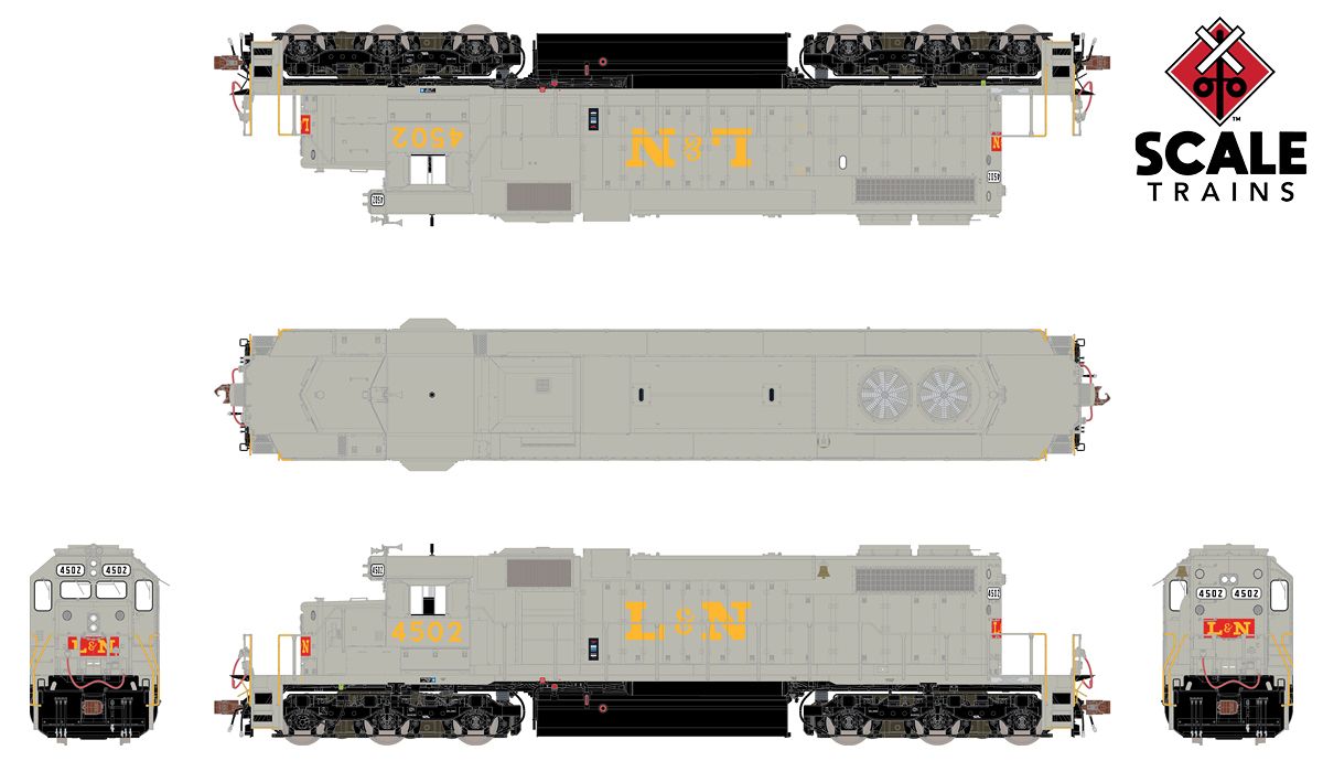 ScaleTrains Rivet Counter HO SXT33129 DCC/ESU Loksound 5 Equipped EMD SD38-2 Louisville & Nashville L&N #4500