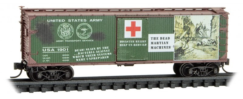 Micro Trains Line N 039 00 275 40' Boxcar 'War of the Worlds' Car #8 USA #1901