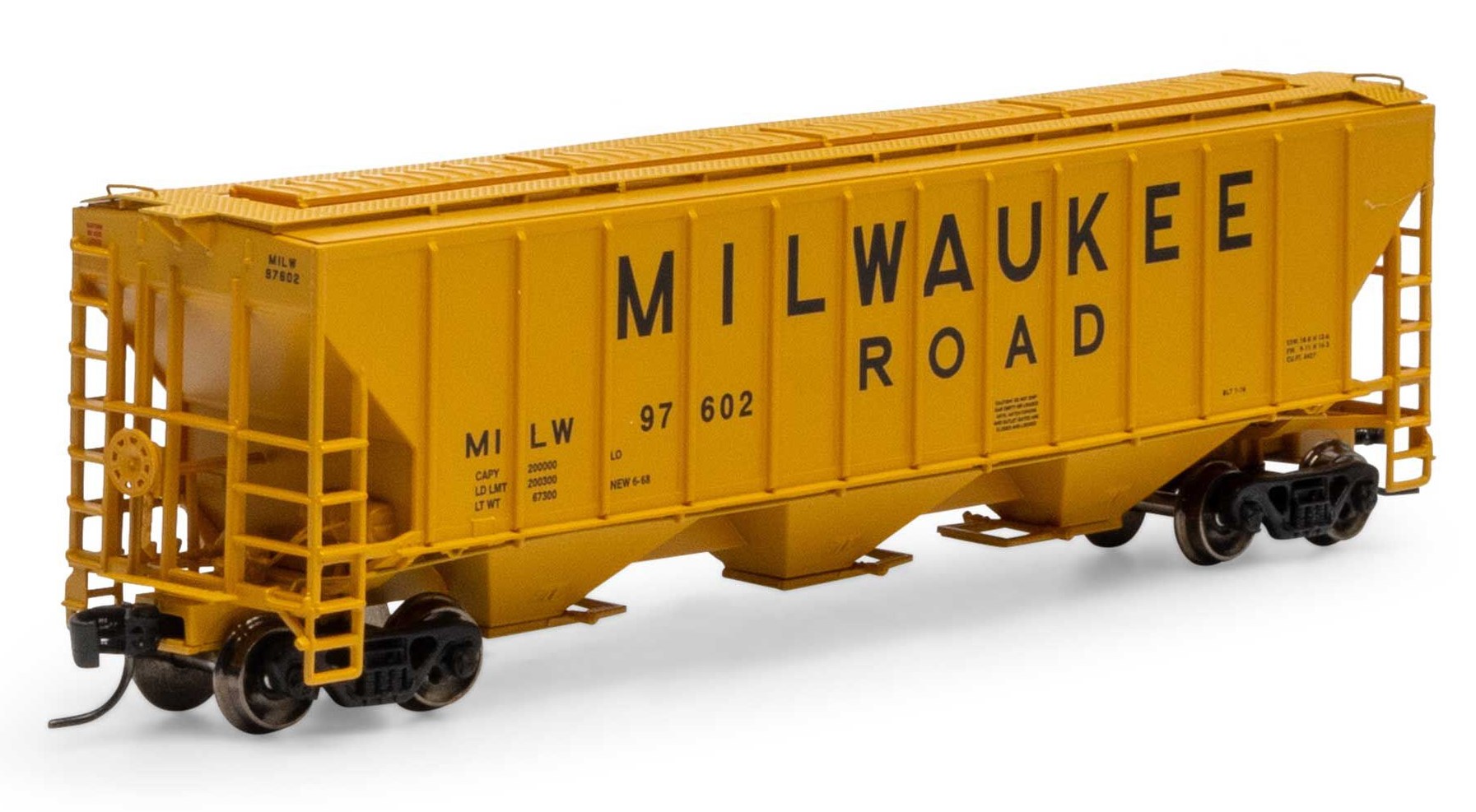 Athearn N ATH27410 PS 4427 Covered Hopper Milwaukee Road MILW #97602