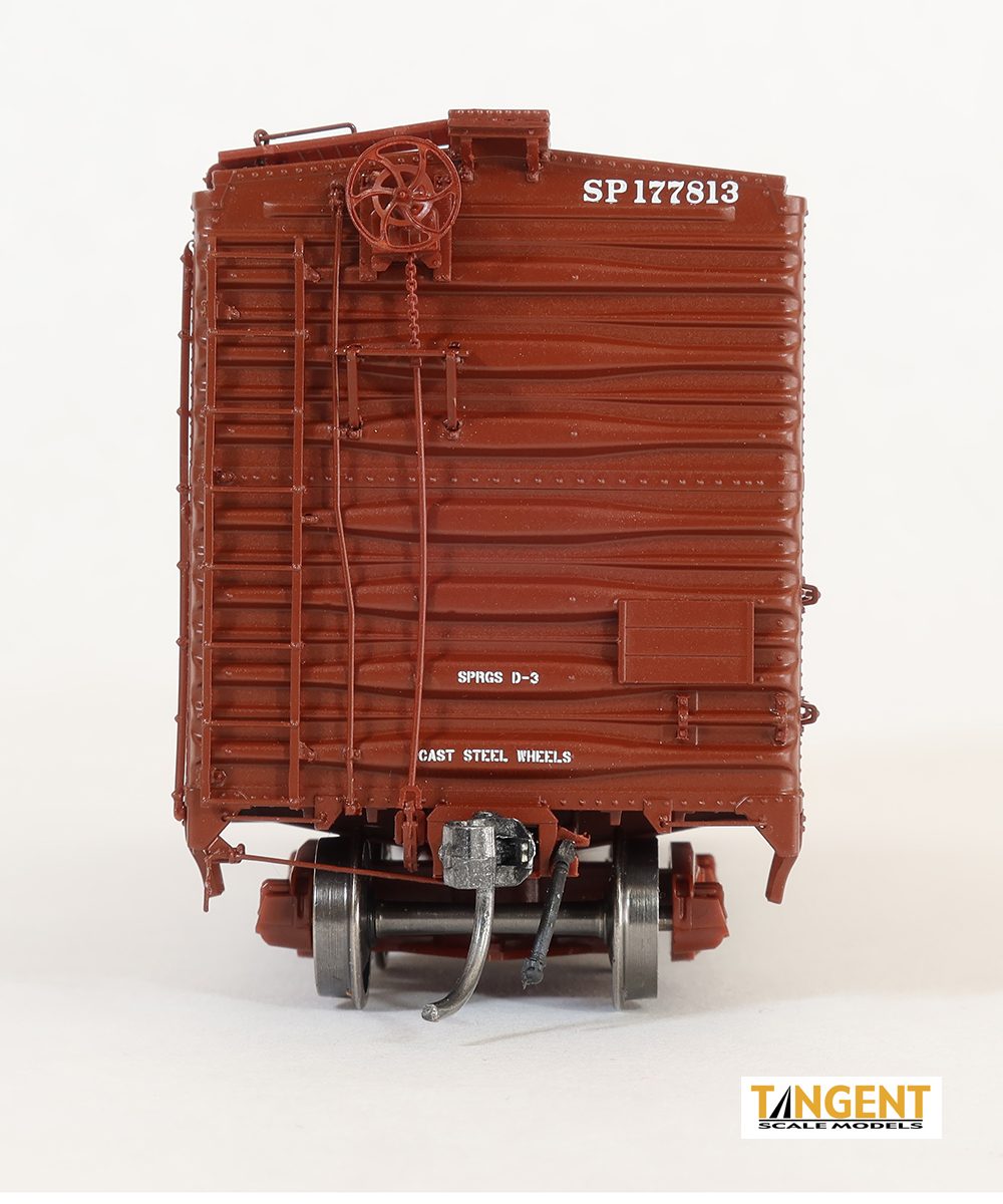 Tangent Scale Models HO 23010-04 SP Sacramento Shops Rebuilt 40-Foot Box Car With 10-Foot Doors 'Southern Pacific Brown Repaint 1965+' SP #177836