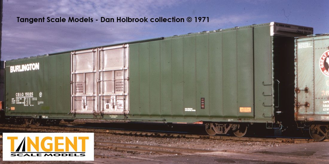Tangent Scale Models HO 25028-02 Greenville 86' Double Plug Door Box Car 'Original 1-1969' Chicago Burlington and Quincy CB&Q #15025