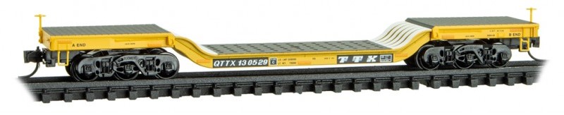 Micro Trains Line N 109 00 143 Heavyweight Depressed-Center Flat Car TTX QTTX #103529