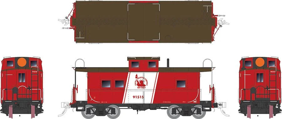 Rapido Trains Inc HO 144005 Northeastern-style Steel Caboose Central Railroad of New Jersey 'Coast Guard Scheme' CNJ #91529