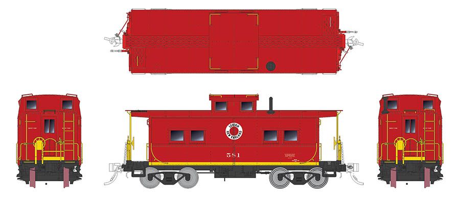 Rapido Trains Inc HO 144008 Northeastern-style Steel Caboose Lehigh & New England 'Red Scheme' LNE #582 