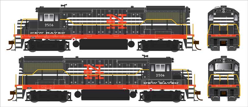 Bowser Executive Line HO 25150 DCC/Loksound V5 Equipped  GE U25B Phase IIb Locomotive New Haven NH #2507