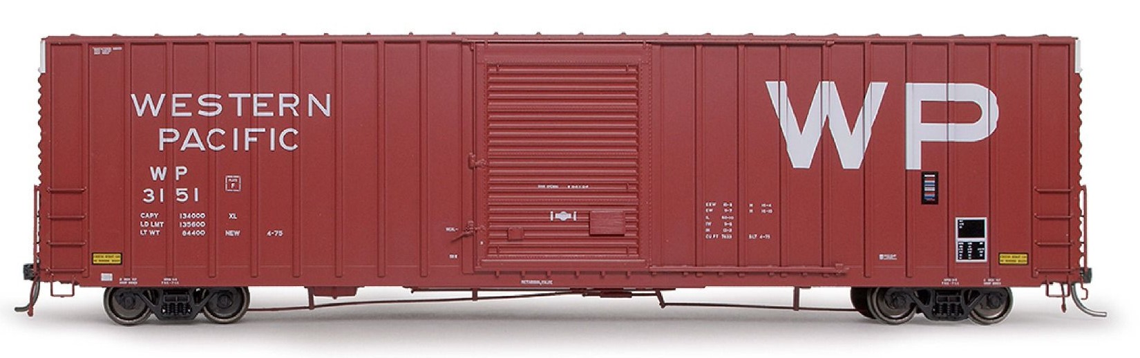 ExactRail Platinum HO 80552-6 PC&F 7633 Appliance Boxcar Western Pacific '1975 As Delivered' WP #3167