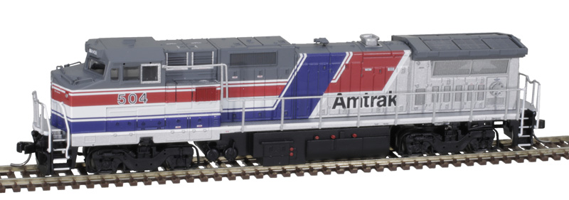 Atlas Master N 40005145 Silver Series GE DASH 8-32BHW Locomotive with Pilot Mounted Ditch Lights DCC Ready Amtrak 'Pepsi Can' #504