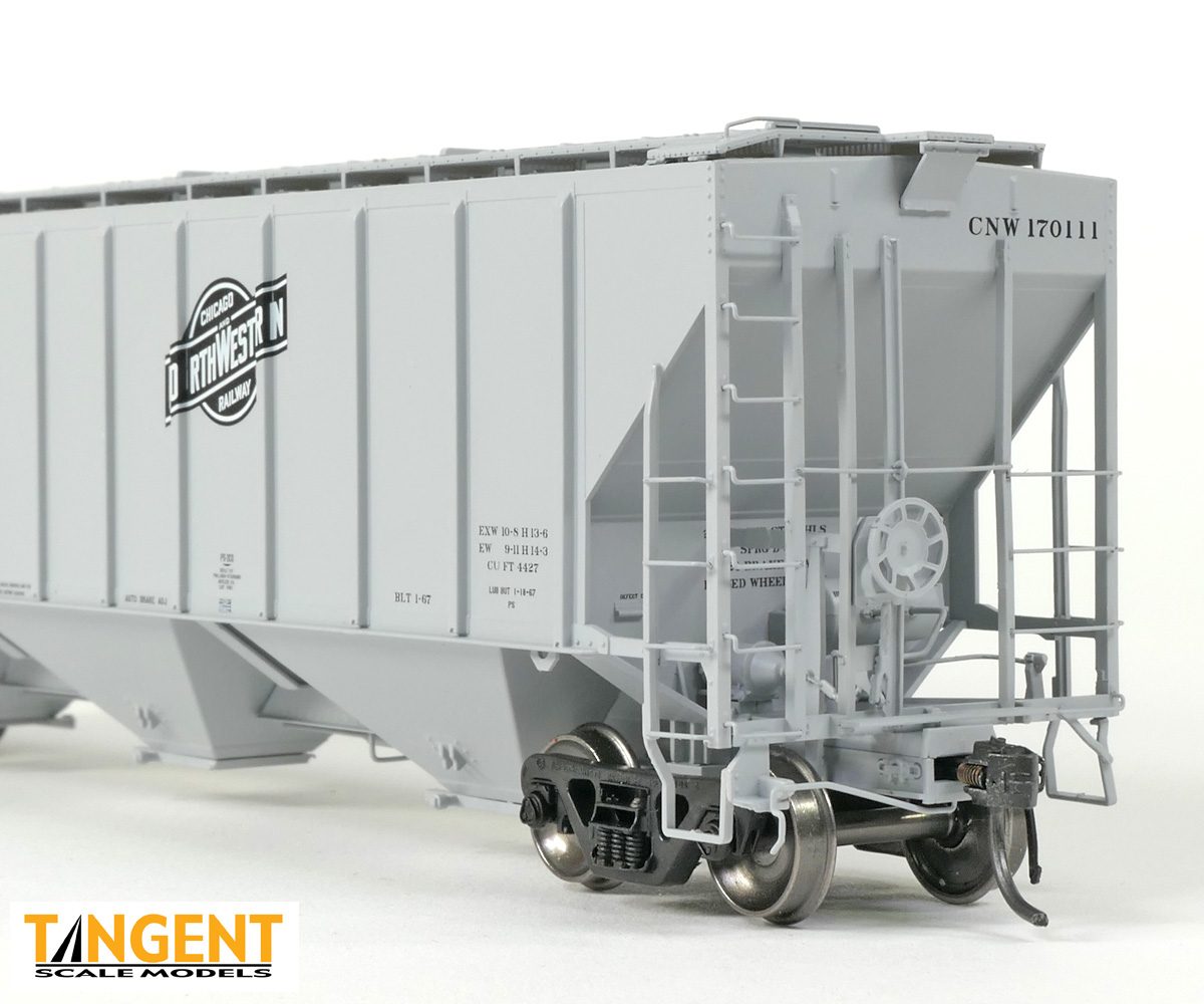 Tangent Scale Models HO 21027-03 Pullman-Standard PS-2 4427 High Side Covered Hopper Chicago North Western 'Delivery 1-1967' CNW #170042