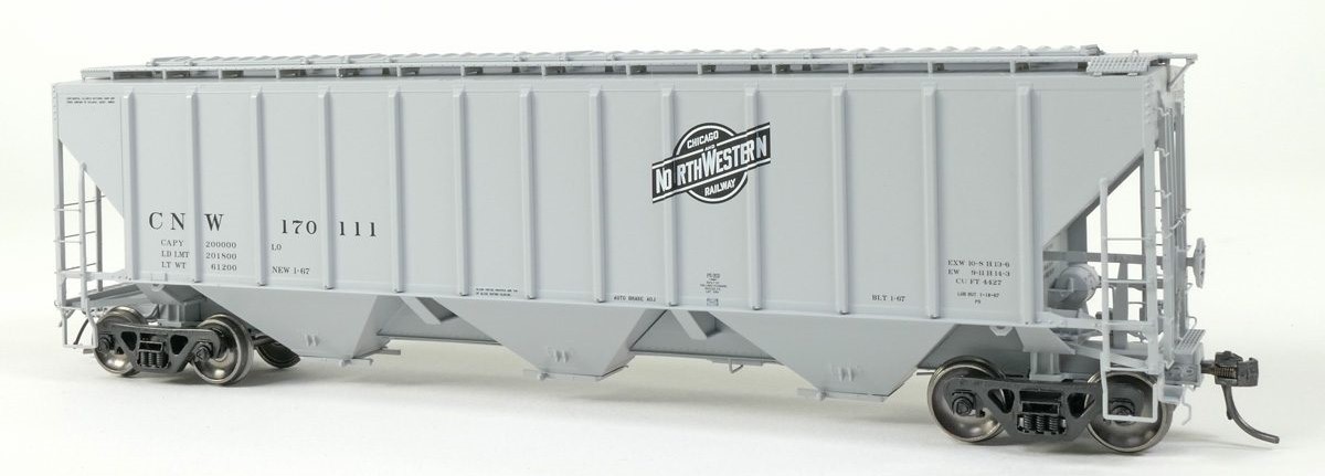 Tangent Scale Models HO 21027-10 Pullman-Standard PS-2 4427 High Side  Covered Hopper Chicago North Western 'Delivery 1-1967' CNW #170180