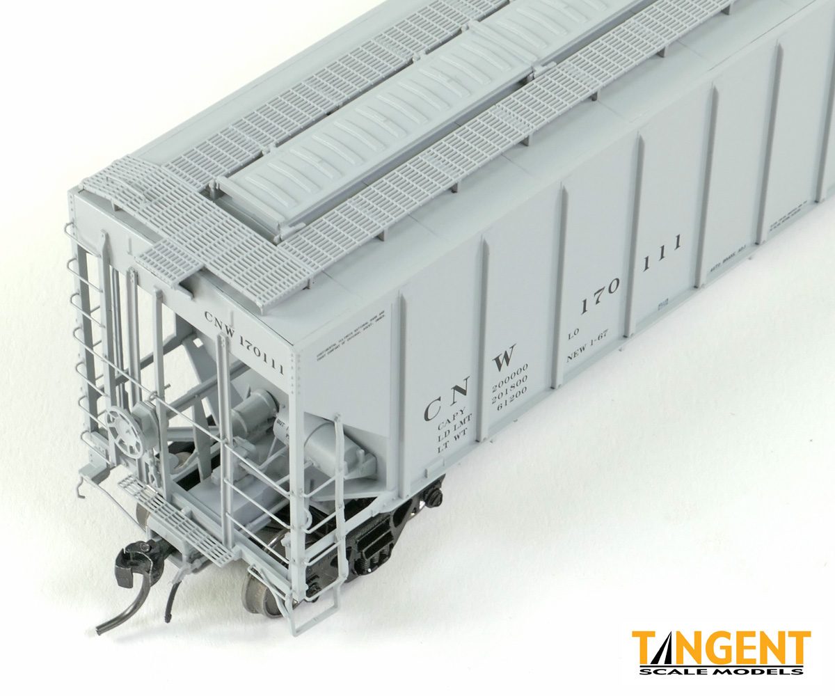 Tangent Scale Models HO 21027-10 Pullman-Standard PS-2 4427 High Side Covered Hopper Chicago North Western 'Delivery 1-1967' CNW #170180