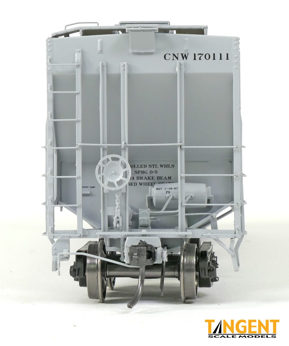 Tangent Scale Models HO 21027-12 Pullman-Standard PS-2 4427 High Side Covered Hopper Chicago North Western 'Delivery 1-1967' CNW #170223