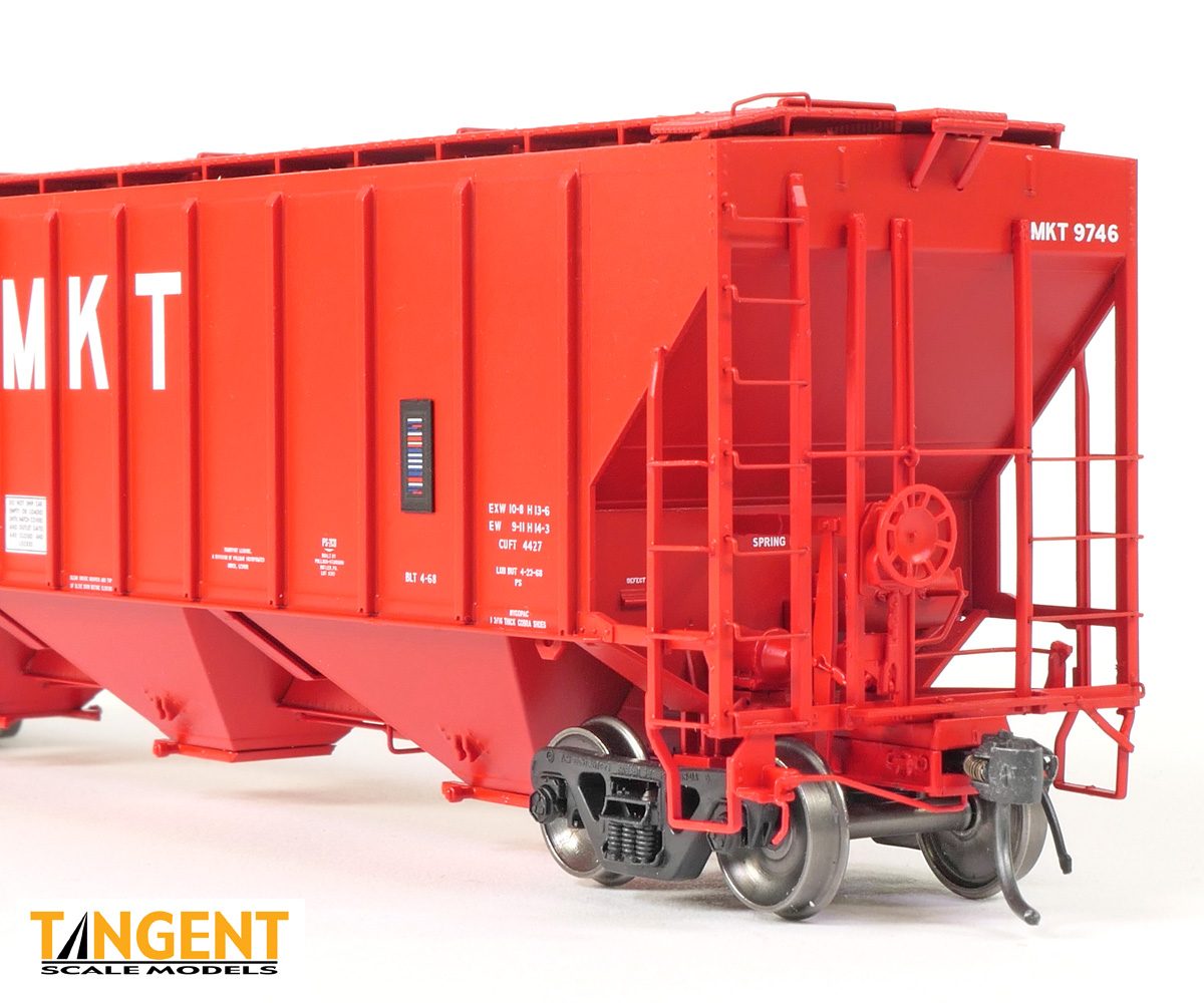 Tangent Scale Models HO 21028-03 Pullman-Standard PS-2 4427 High Side Covered Hopper Missouri-Kansas-Texas 'Delivery Red 4-1968' MKT #9611
