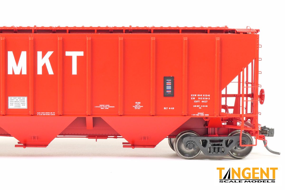 Tangent Scale Models HO 21028-03 Pullman-Standard PS-2 4427 High Side Covered Hopper Missouri-Kansas-Texas 'Delivery Red 4-1968' MKT #9611