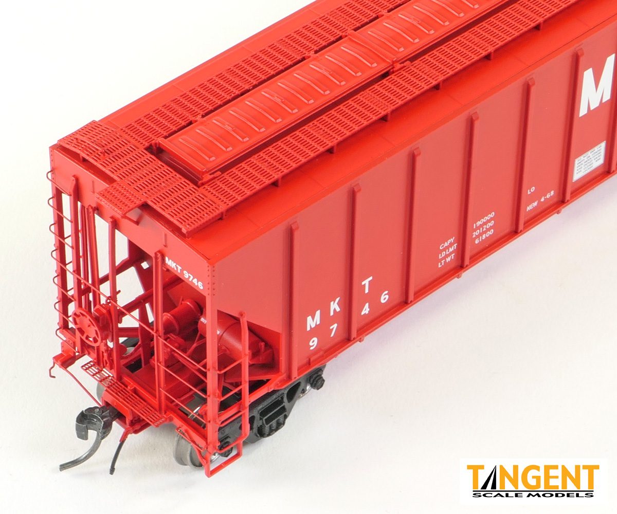 Tangent Scale Models HO 21028-05 Pullman-Standard PS-2 4427 High Side Covered Hopper Missouri-Kansas-Texas 'Delivery Red 4-1968' MKT #9727