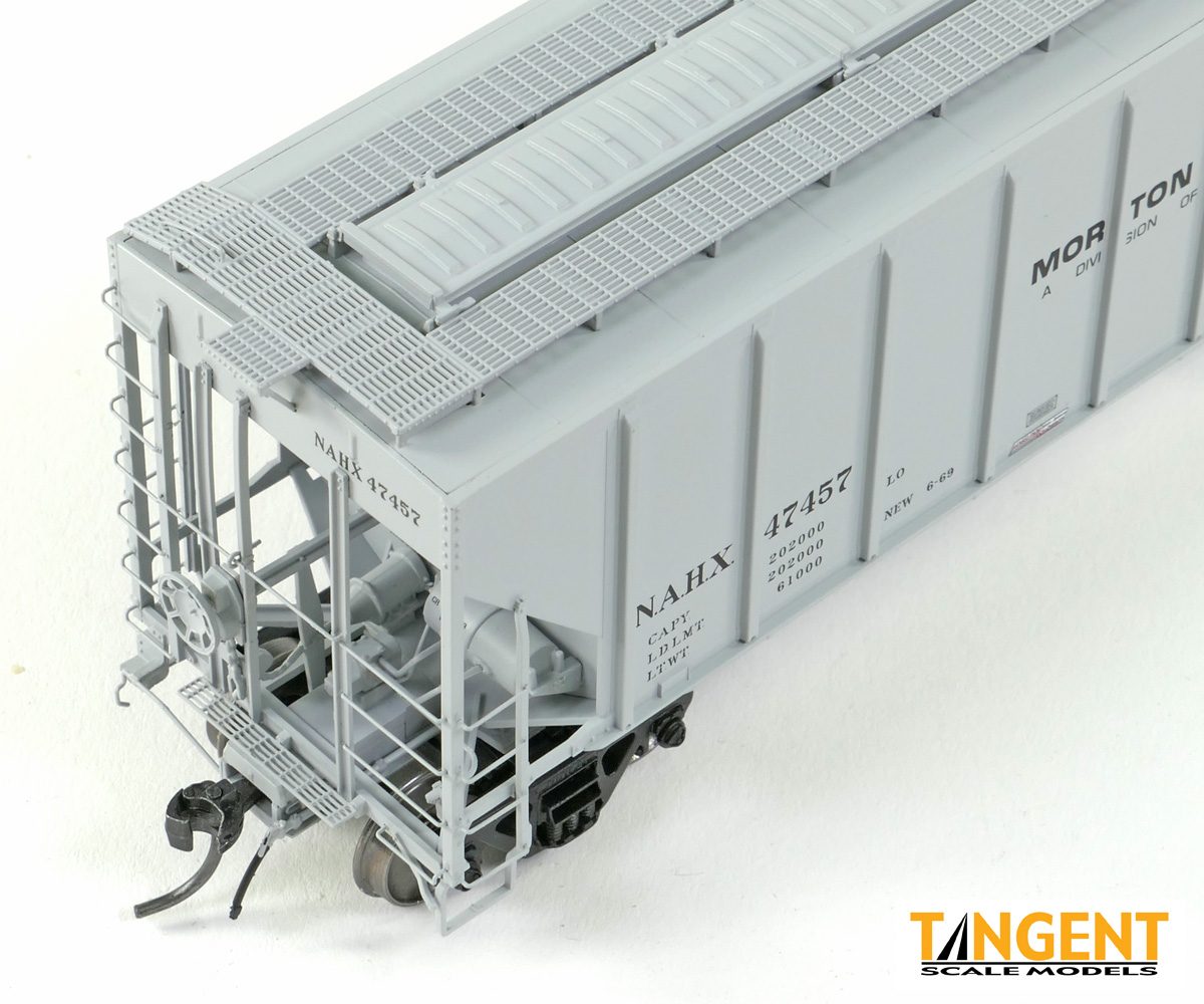 Tangent Scale Models HO 21033-03 Pullman-Standard PS-2 4427 High Side Covered Hopper NAHX 'Morton Salt 6-1969' NAHX #47462