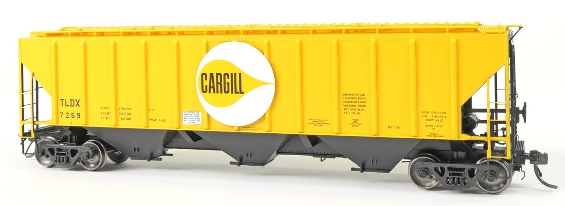 Tangent Scale Models HO 21034-01 Pullman-Standard PS-2 4427 High Side Covered Hopper TLDX 'Delivery Cargill 7-1967' TLDX #7251