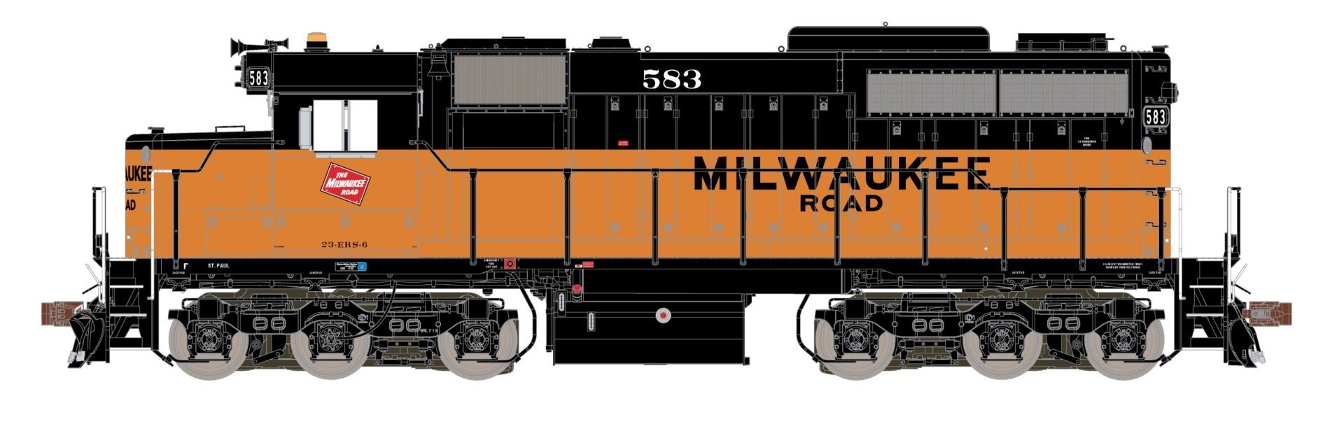 ScaleTrains Museum Quality HO SXT70069 DCC/ESU LokSound V5 Equipped EMD SDL39 Locomotive Milwaukee Road 'Billboard Lettering' MILW #589