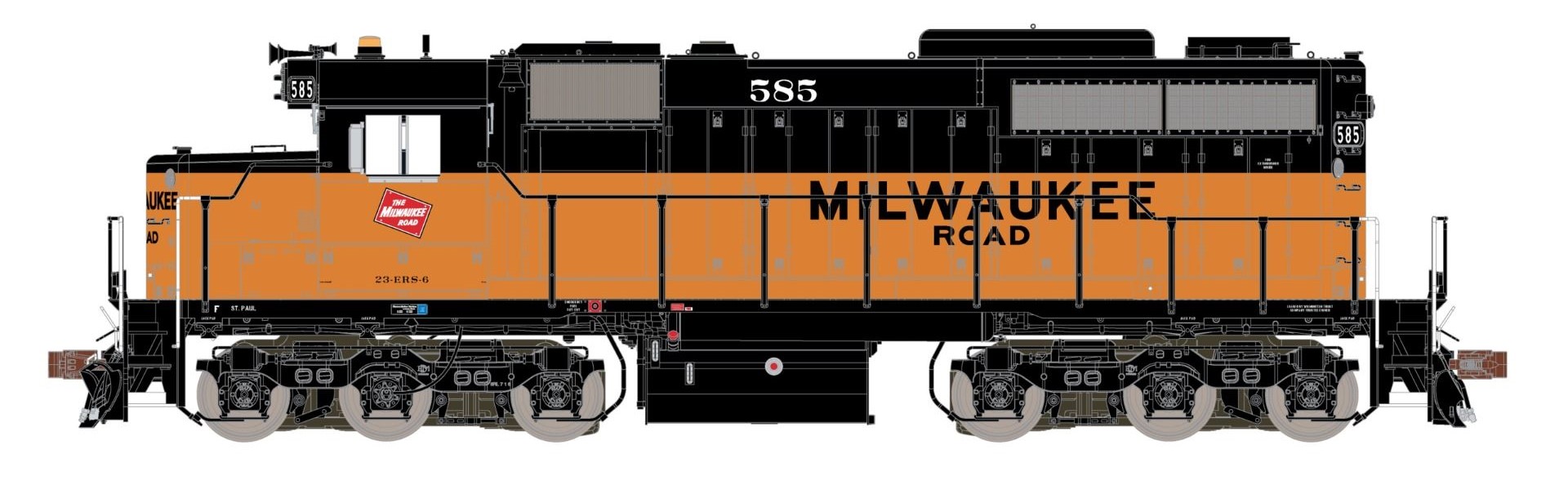 ScaleTrains Museum Quality HO SXT70069 DCC/ESU LokSound V5 Equipped EMD SDL39 Locomotive Milwaukee Road 'Billboard Lettering' MILW #589