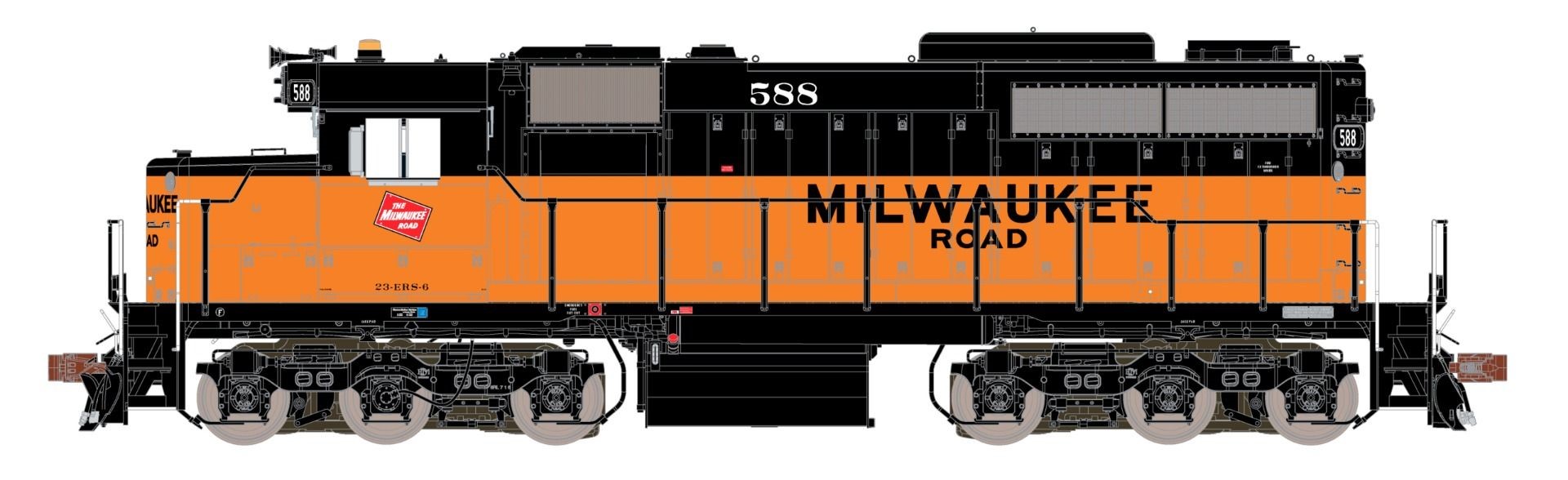 ScaleTrains Museum Quality HO SXT70069 DCC/ESU LokSound V5 Equipped EMD SDL39 Locomotive Milwaukee Road 'Billboard Lettering' MILW #589