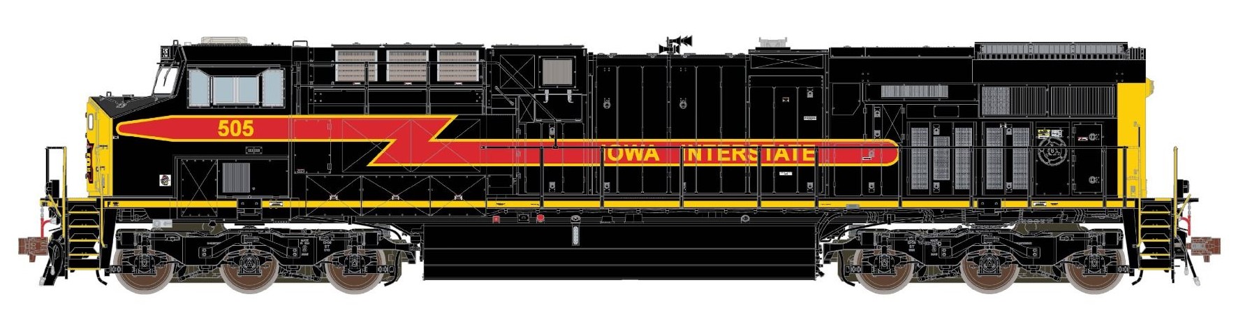 ScaleTrains Rivet Counter HO SXT33607 DCC Ready GE ES44AC Iowa Interstate Late Antenna Arrangement IAIS #508