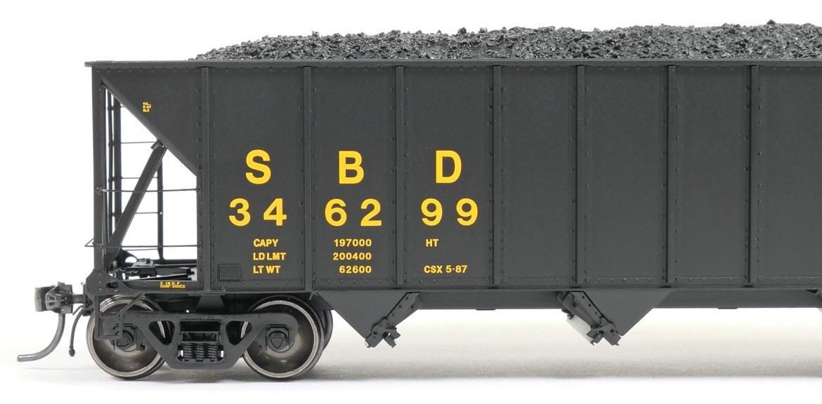 Tangent Scale Models HO 32012-02 Bethlehem Steel 3350CuFt Quad Coal Hopper Seaboard System/CSXT 'Black Repaint 1987+' SBD #345871