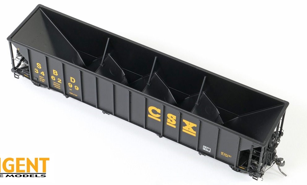 Tangent Scale Models HO 32012-21 Bethlehem Steel 3350CuFt Quad Coal Hopper Seaboard System/CSXT 'Black Repaint 1987+' SBD #346299