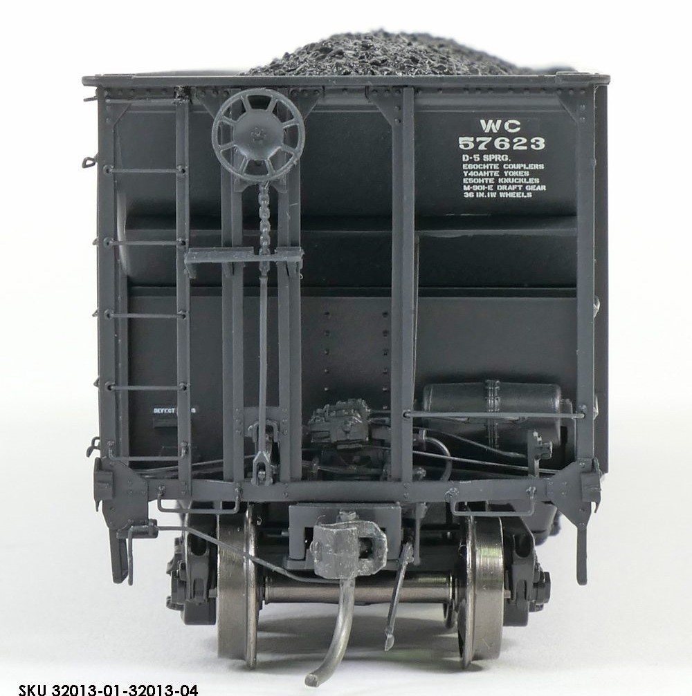 Tangent Scale Models HO 32013-02 Bethlehem Steel 3350CuFt Quad Coal Hopper Wisconsin Central 'Ex-CRR FH19 Patch 1992+ V1' WC #57613