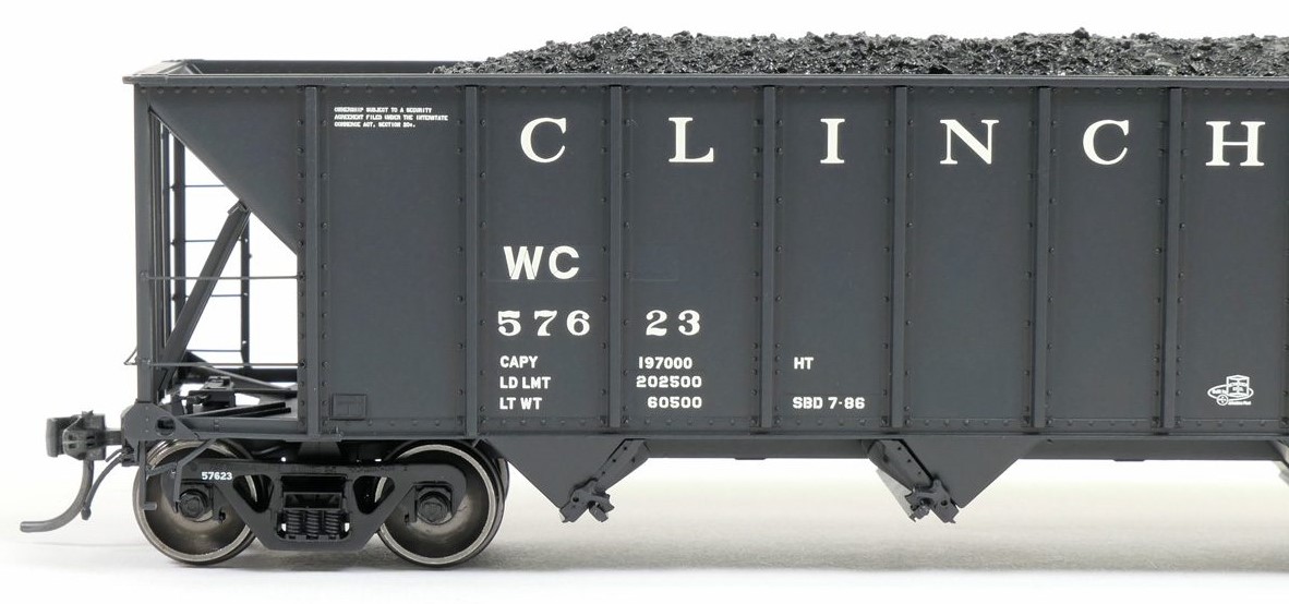 Tangent Scale Models HO 32013-04 Bethlehem Steel 3350CuFt Quad Coal Hopper Wisconsin Central 'Ex-CRR FH19 Patch 1992+ V1' WC #57623