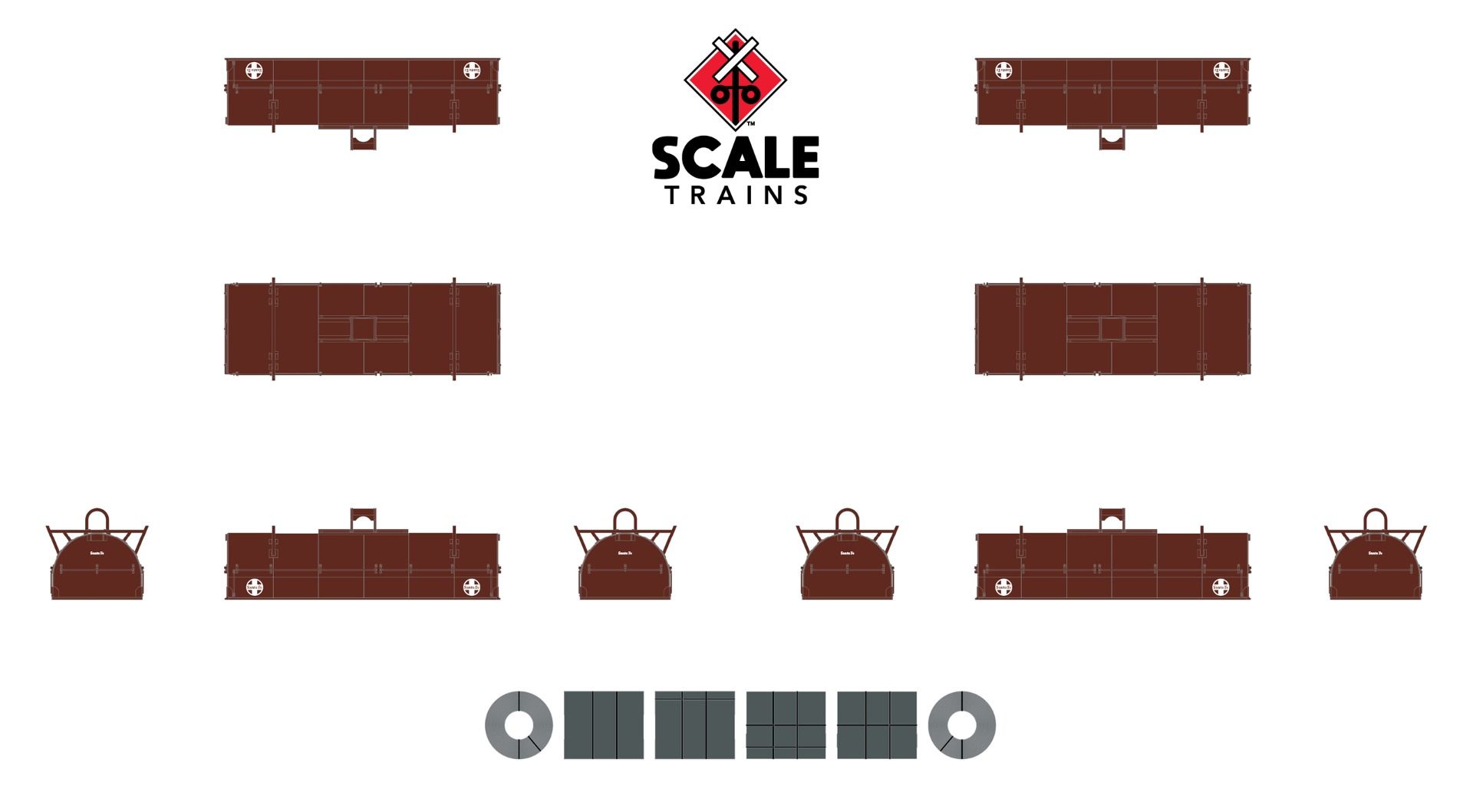 ScaleTrains Rivet Counter N SXT38631 Thrall 48' 2-Hood Coil Steel Car Santa Fe ATSF #92050