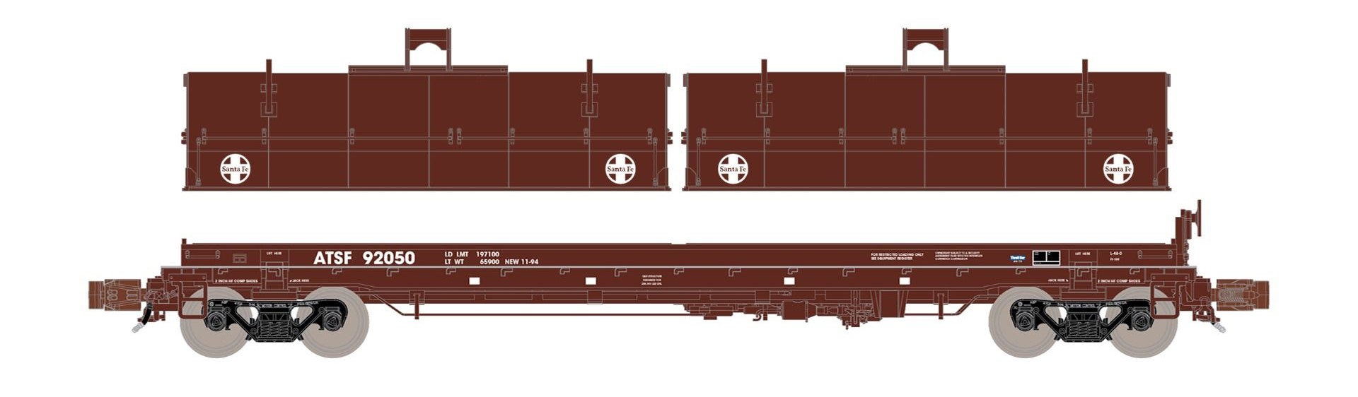 ScaleTrains Rivet Counter N SXT38633 Thrall 48' 2-Hood Coil Steel Car Santa Fe ATSF #92070