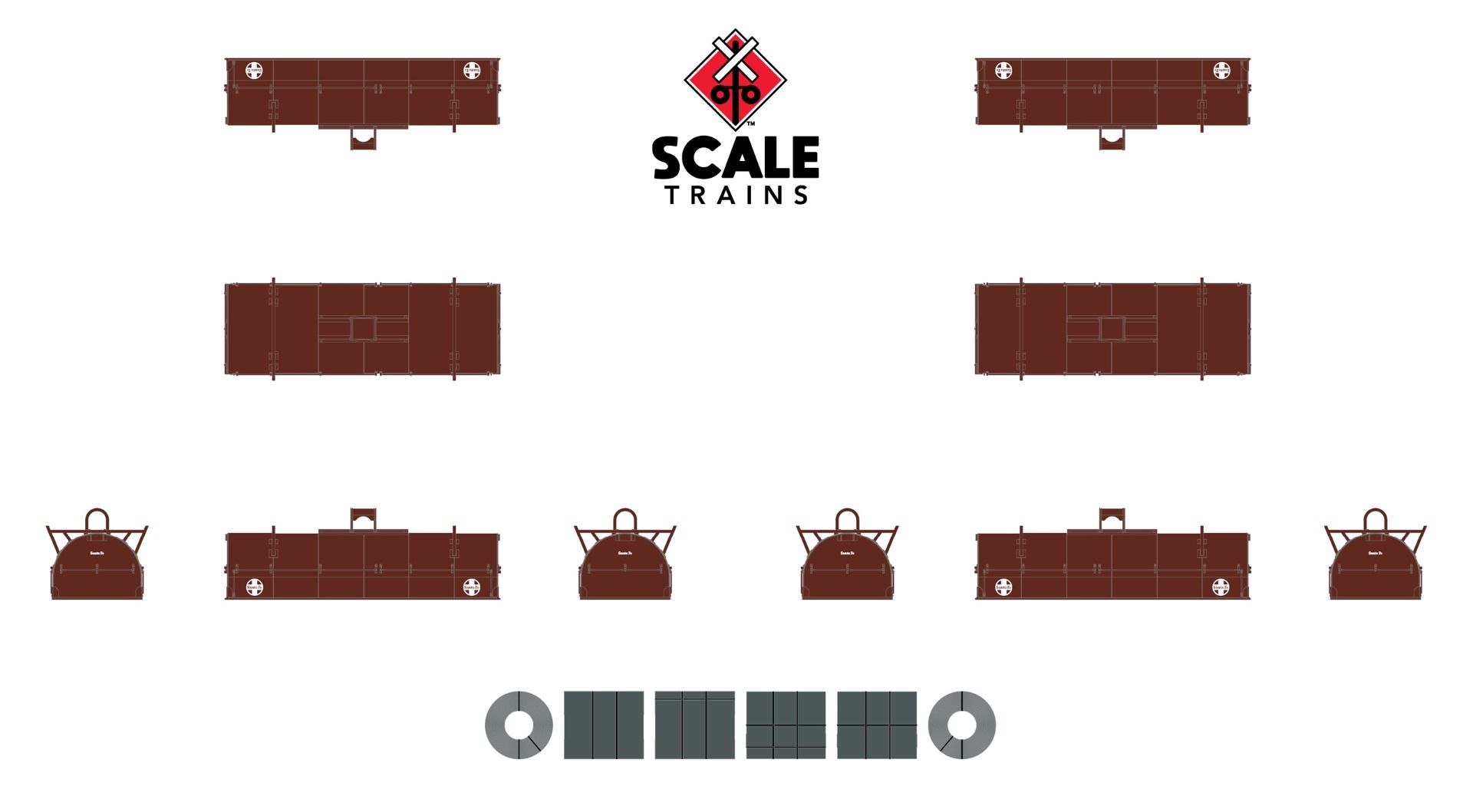 ScaleTrains Rivet Counter N SXT38633 Thrall 48' 2-Hood Coil Steel Car Santa Fe ATSF #92070