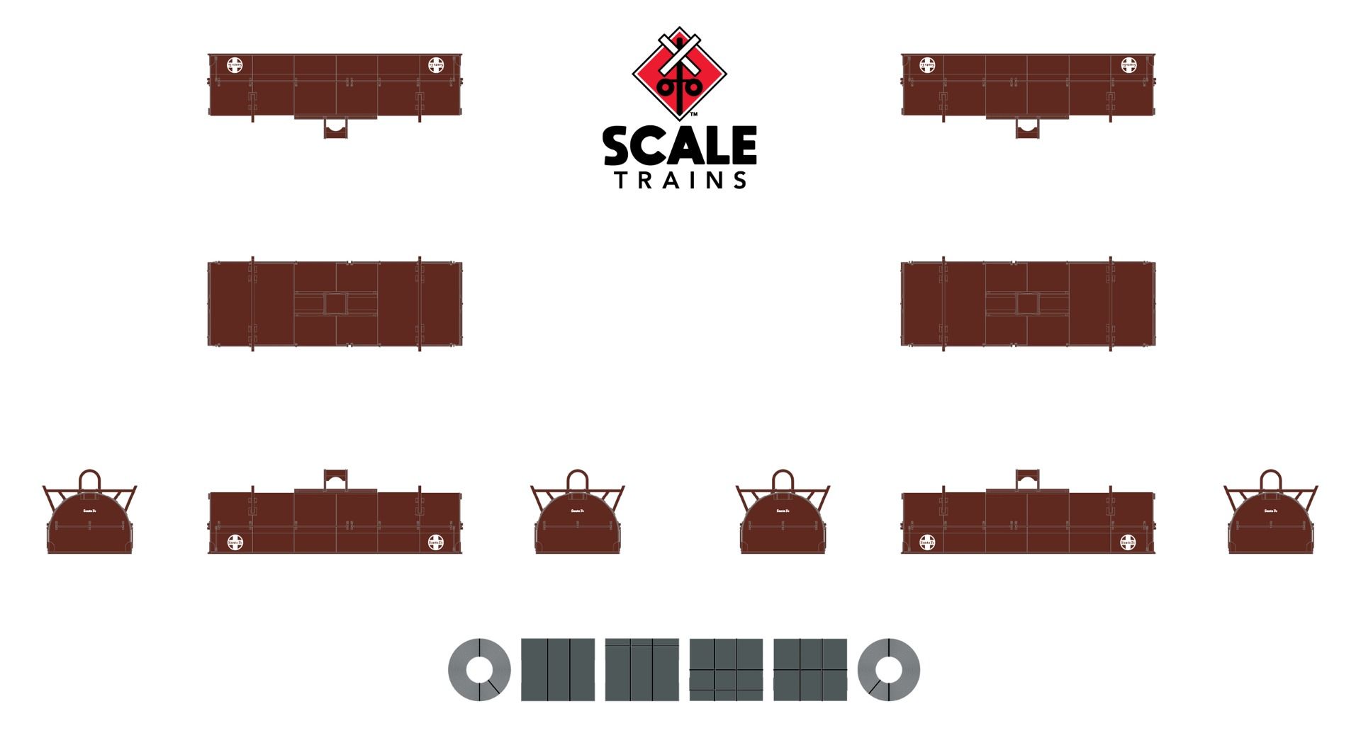 ScaleTrains Rivet Counter N SXT38634 Thrall 48' 2-Hood Coil Steel Car Santa Fe ATSF #92078