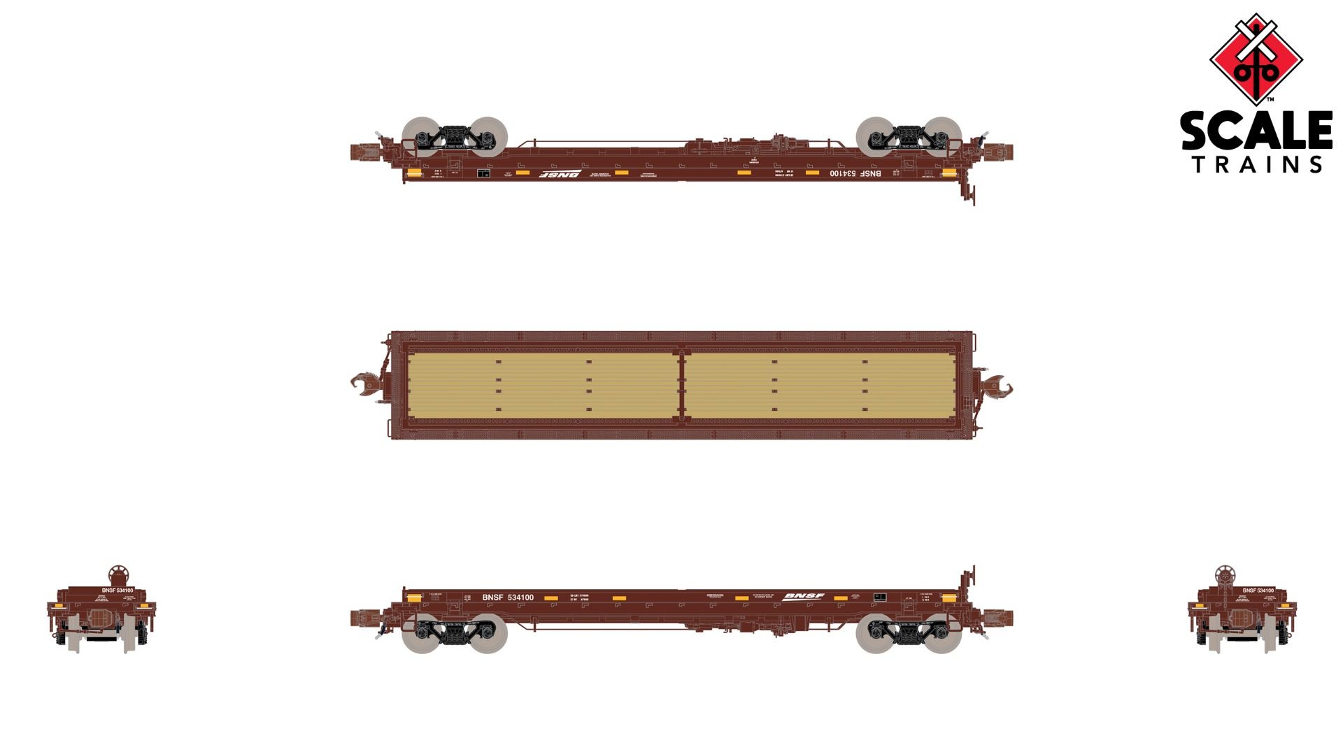 ScaleTrains Rivet Counter N SXT38637 Thrall 48' 2-Hood Coil Steel Car BNSF 'Wedge' BNSF #534100