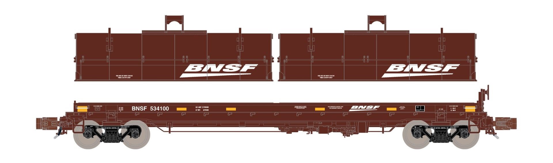 ScaleTrains Rivet Counter N SXT38640 Thrall 48' 2-Hood Coil Steel Car BNSF 'Wedge' BNSF #534122