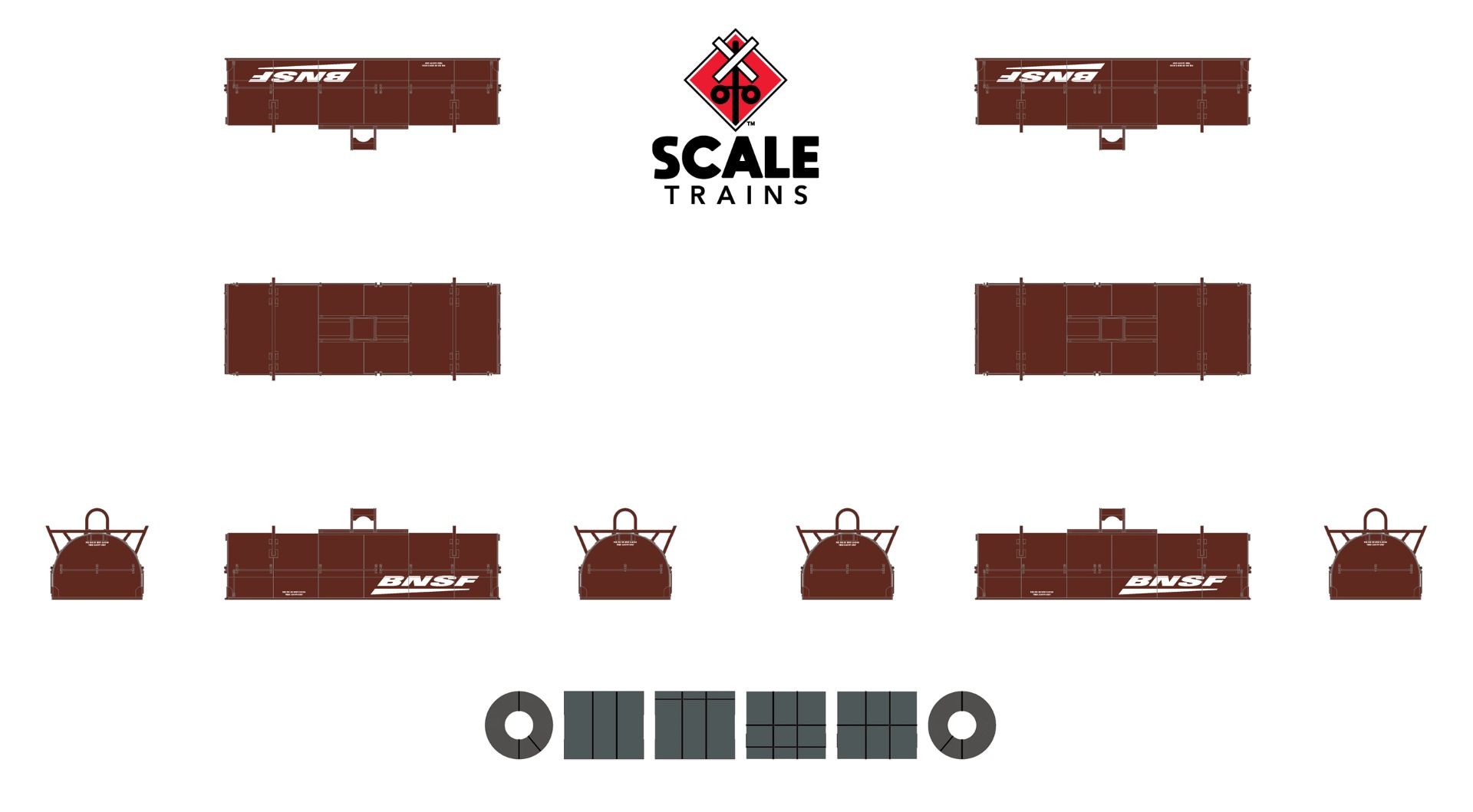 ScaleTrains Rivet Counter N SXT38641 Thrall 48' 2-Hood Coil Steel Car BNSF 'Wedge' BNSF #534134