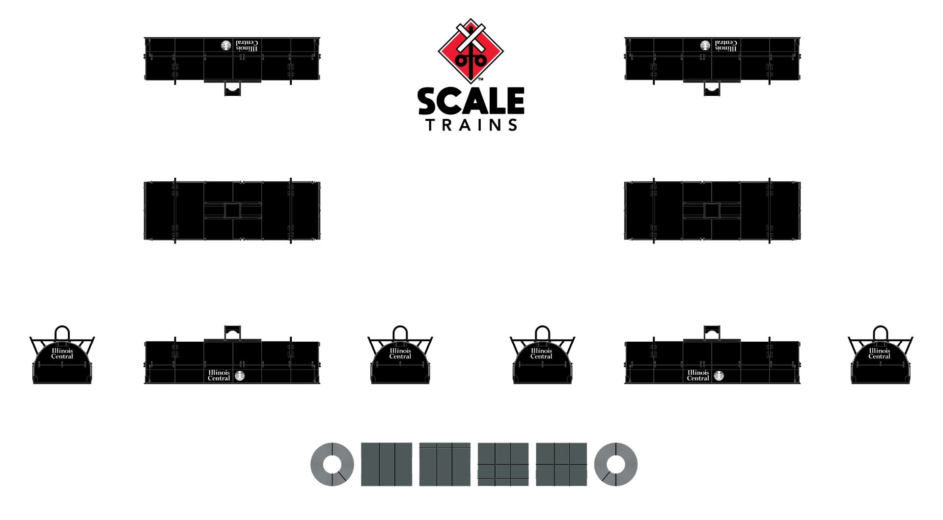 ScaleTrains Rivet Counter N SXT38650 Thrall 48' 2-Hood Coil Steel Car Illinois Central IC #299604