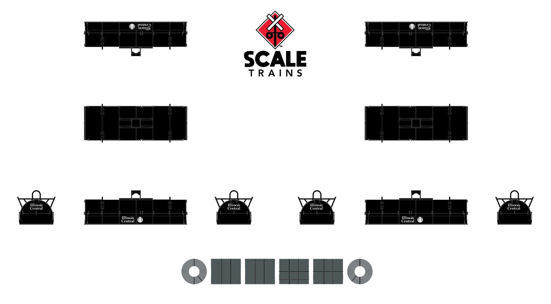 ScaleTrains Rivet Counter N SXT38652 Thrall 48' 2-Hood Coil Steel Car Illinois Central IC #299615