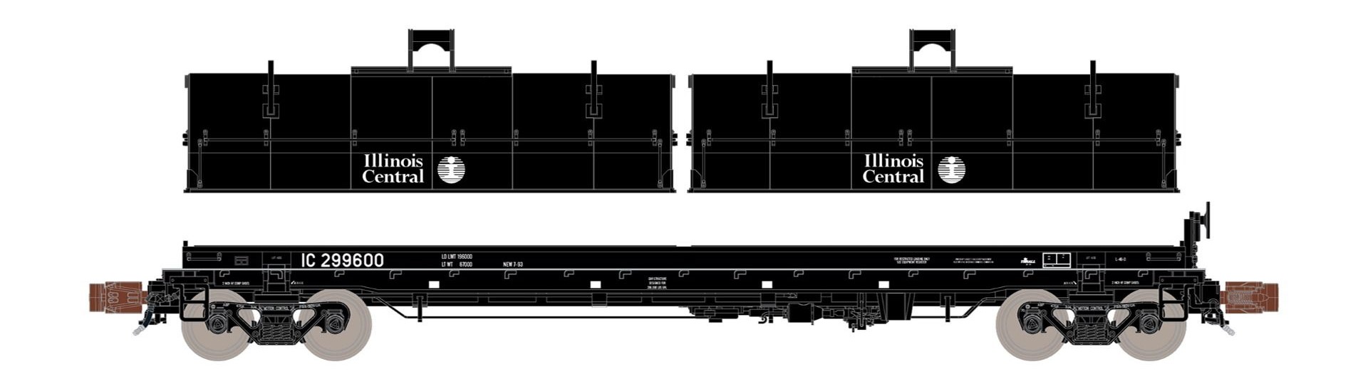 ScaleTrains Rivet Counter N SXT38653 Thrall 48' 2-Hood Coil Steel Car Illinois Central IC #299621