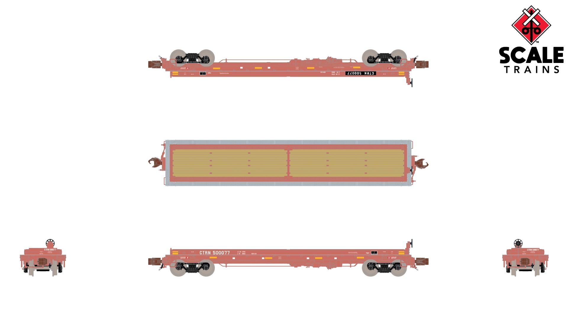ScaleTrains Rivet Counter N SXT38669 Thrall 48' 2-Hood Coil Steel Car CTRN 'Distressed' CTRN #500077