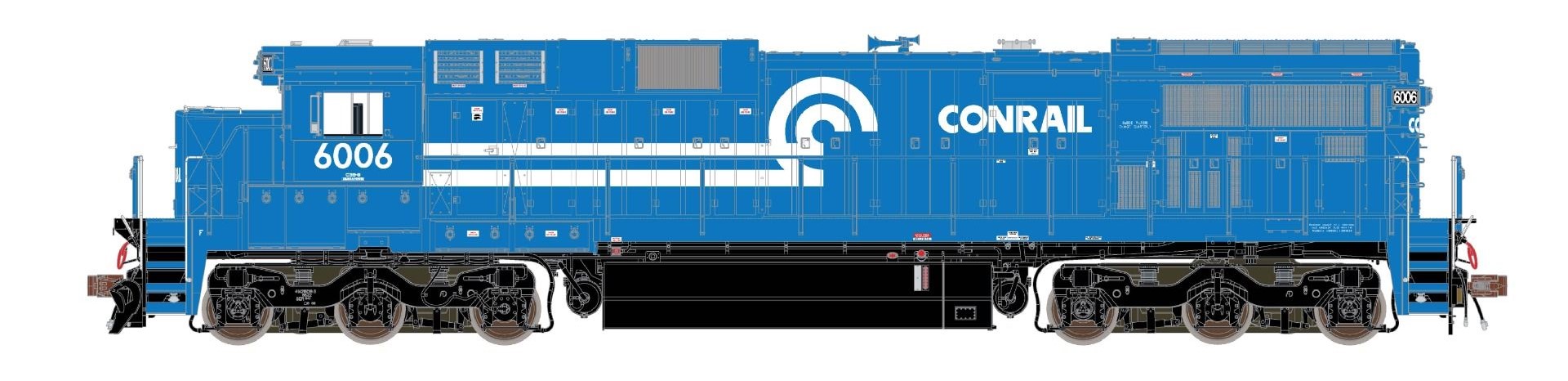 ScaleTrains Rivet Counter HO SXT38753 DCC/ESU Loksound 5 Equipped GE C39-8 Locomotive Phase III Conrail 'As Built' CR #6021
