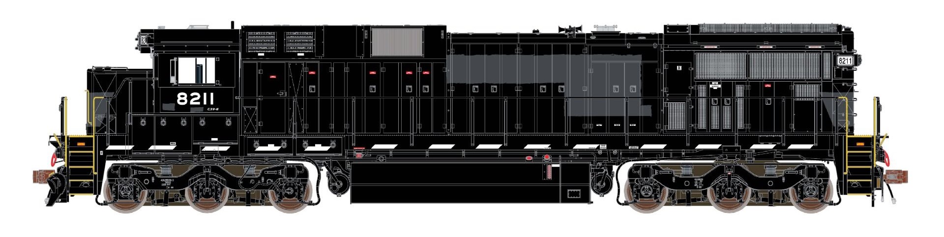 ScaleTrains Rivet Counter HO SXT30775-3 DCC/ESU Loksound 5 Equipped GE C39-8 Locomotive Phase III Pennsylvania Northeastern 'ex-Norfolk Southern' PN #8211