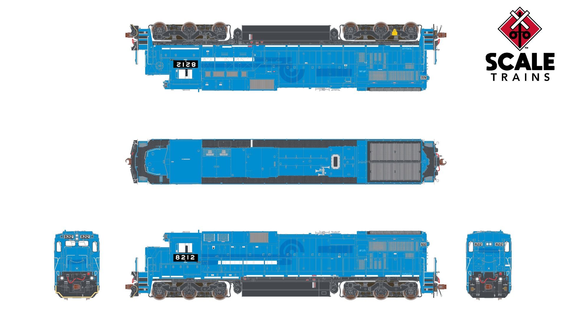 ScaleTrains Rivet Counter HO SXT30778-3 DCC Ready GE C39-8 Locomotive Phase III Pennsylvania Northeastern 'ex-Conrail' PN #8212