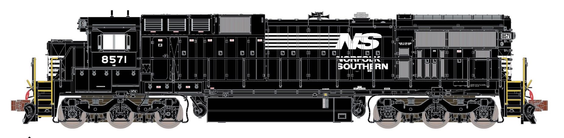 ScaleTrains Rivet Counter N SXT39159 DCC/ESU Loksound 5 Equipped GE C39-8 Locomotive Phase II Norfolk Southern 'As Built' NS #8571