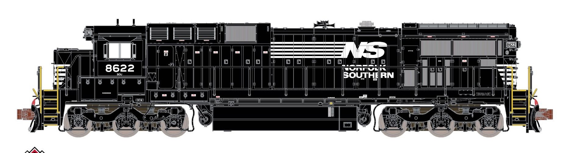 ScaleTrains Rivet Counter N SXT39167 DCC/ESU Loksound 5 Equipped GE C39-8 Locomotive Phase III Norfolk Southern 'As Built' NS #8622